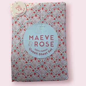 Maeve & Rose Queen Sheet Set - Red, Pink, and White